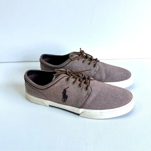 Polo Ralph Lauren Men’s Faxon Canvas Sneaker • Size 13D • Brown • Casual - Picture 1 of 14